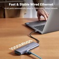 Док-станция UGREEN CM498-15375 9 в 1 USB-C - 2xUSB-A 3.0, 2xUSB-C, HDMI v2.0 4K 60Hz, LAN 1Gbit, SD/TF, PD 100W(#5)