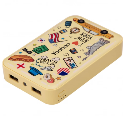 Портативное зарядное устройство Yoobao M5, 10000 mAh, цвет желтый с принтом(1)