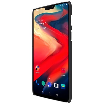 Пластиковый чехол с пленкой Nillkin Super Frosted Shield Черный для OnePlus 6(2)
