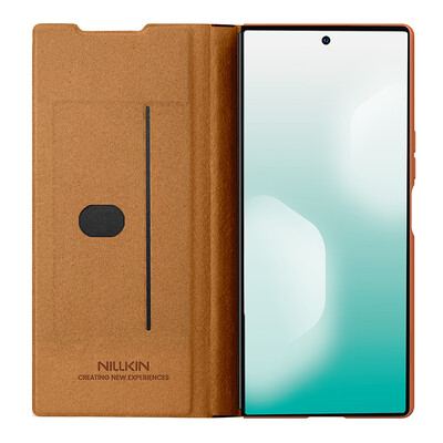 Кожаный чехол Nillkin Qin Pro Leather Case Коричневый для Samsung Galaxy Z Fold 7(3)