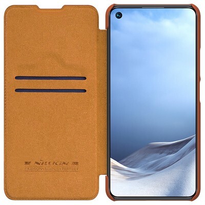 Кожаный чехол Nillkin Qin Leather Case Коричневый для Xiaomi 11 Lite(3)
