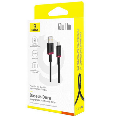 Кабель USB-A to USB-C Baseus Dura Series, 60W, 3A, P10377802U01-01, красный(7)