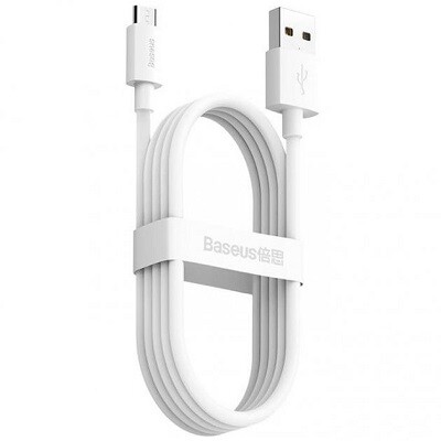 Кабель для зарядки телефона MicroUSB Android BASEUS Simple Wisdom Kit 1.5m, 2.1A набор 2 шт (TZCAMZJ-02)(2)