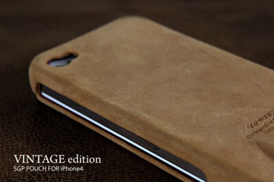 Кожаный чехол книга SGP ARGOS Vintage Edition Brown для Apple iPhone 4/4S(4)
