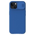 Чехол-накладка с пластиной Magsafe Nillkin CamShield Pro Magnetic Синяя для Apple iPhone 15 Plus(#1)