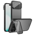 Чехол с защитой камеры и подставкой CamShield Prop (Transparent Lens Cover Version) черный для Apple iPhone 17 Pro Max(#2)
