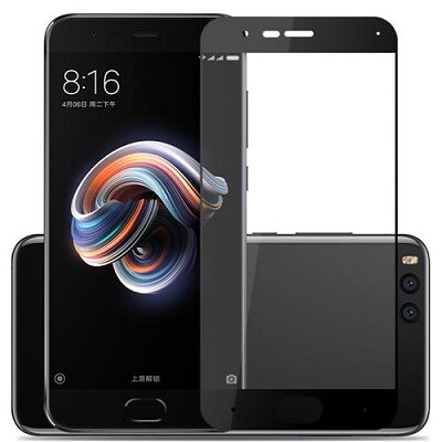 Противоударное защитное стекло Full Screen Cover 0.3 mm черное для Xiaomi Mi Note 3(1)