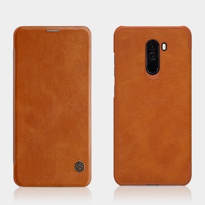 Кожаный чехол Nillkin Qin Leather Case Коричневый  для Xiaomi Pocophone F1(4)