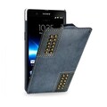 Кожаный чехол TETDED Stud Series Ocean Blue для Sony Xperia Z L36h(#1)