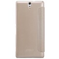 Полиуретановый чехол Nillkin Sparkle Leather Case Gold для Sony Xperia C5 Ultra(#2)