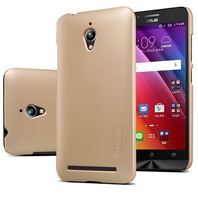 Пластиковый чехол с пленкой Nillkin Super Frosted Shield Gold для Asus Zenfone Go ZC500TG(3)