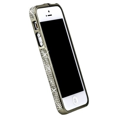 Металлический бампер со стразами Noeson Silver Mat для Apple iPhone 5/5s/SE(1)