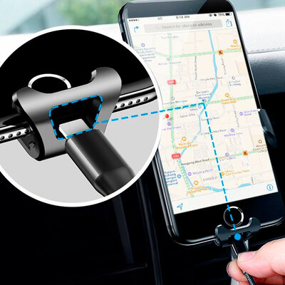 Автомобильный держатель Baseus Car Holder Gravity Metal SUYL-B01 черный(5)