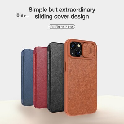 Кожаный чехол Nillkin Qin Pro Leather Case Красный для Apple iPhone 14 Plus(7)