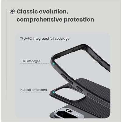 Пластиковый чехол с пластиной Magsafe Nillkin Super Frosted Shield Pro Magnetic Case черный для OnePlus 15R(7)