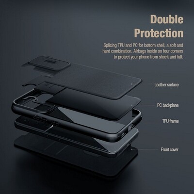 Кожаный чехол Nillkin Qin Pro Plain Leather Case Зеленый для Samsung Galaxy S23 Plus(5)