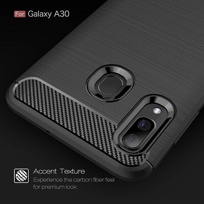 Силиконовый чехол Uni Case Carbon синий для Samsung Galaxy A40(2)
