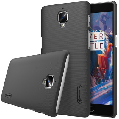 Пластиковый чехол с подставкой Nillkin Super Frosted Shield Black для OnePlus 3 (Three)/ 3T (Three T)(3)