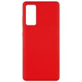 Силиконовый чехол Silicone Case красный для Samsung Galaxy S20 FE(#1)