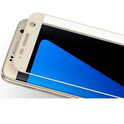 Противоударное защитное стекло на весь экран Ainy Full Screen Cover Gold для Samsung G930F Galaxy S7(5)