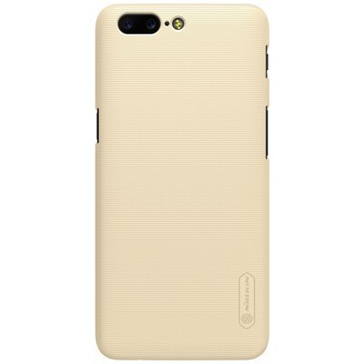 Пластиковый чехол с пленкой Nillkin Super Frosted Shield Gold для OnePlus 5(1)