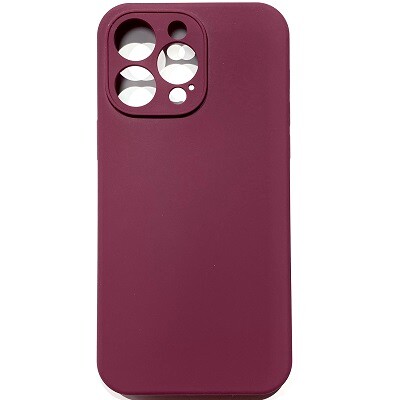 Силиконовый чехол Silicone Case с закрытым низом и защитой камеры бордовый для Apple iPhone 14 Pro(1)