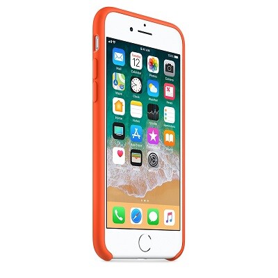 Силиконовый чехол оранжевый для Apple iPhone 8(3)