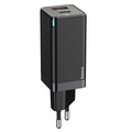 Сетевое зарядное Baseus GaN Mini Quick Charger C+U 45W EU With с кабелем (CCGAN-Q01), черное(#4)