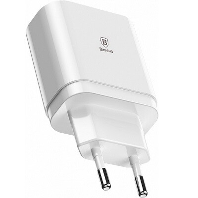 Сетевая зарядка Baseus Mirror Lake Intelligent Digital Display 3xUSB 3.4A белый(2)