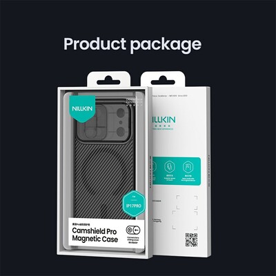 Чехол с защитой камеры Nillkin CamShield Pro Magnetic прозрачно-черная для Apple iPhone 17 Pro(15)