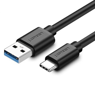 Кабель Ugreen US184-20882, USB-A 3.0 to Type C, 3A, 5 Gb/s, 1m черный(1)
