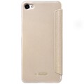 Полиуретановый чехол книга Nillkin Sparkle Leather Case Gold для Meizu M3X(#2)